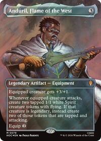 Anduril, Flame of the West (Borderless) (Surge Foil) - Magic: The Gathering The Hobbit: Eternal-Legal trading card