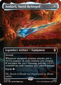 Anduril, Narsil Reforged (Borderless) - Magic: The Gathering The Hobbit: Eternal-Legal trading card