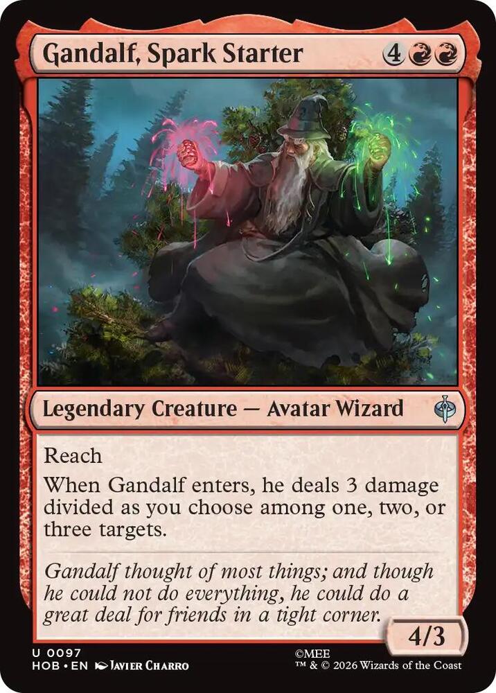 Gandalf, Spark Starter, The Hobbit card number 97