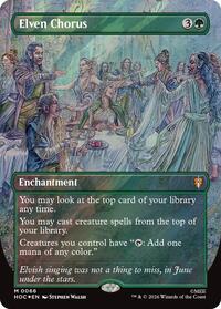 Elven Chorus (Borderless) (Surge Foil) - Magic: The Gathering The Hobbit: Eternal-Legal trading card