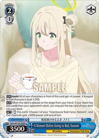 A Moment Before Going to Bed, Nonomi - Weiss Schwarz Blue Archive The Animation trading card