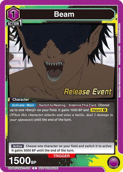Beam (014) UE22BT: CHAINSAW MAN Release Event Common Union Arena card — value and price