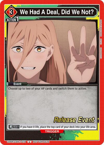 We Had A Deal, Did We Not? card