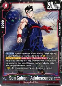 Son Gohan : Adolescence - ST01-009 (Dragon Ball Pattern) - Dragon Ball Super: Fusion World Story Booster 01 trading card