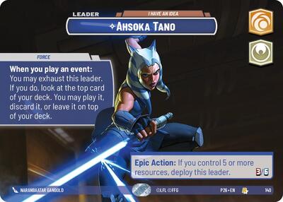 Ahsoka Tano - I Have an Idea (Prize Wall) Galactic Championship 2026 Rare Star Wars Unlimited card — value and price