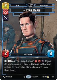 Syril Karn - Where Is He? (Prize Wall) - Star Wars: Unlimited Galactic Championship 2026 trading card