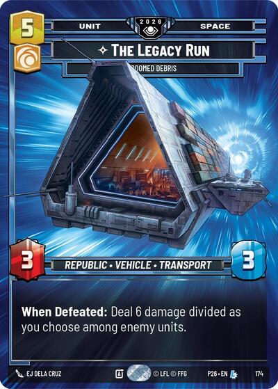 The Legacy Run - Doomed Debris Galactic Championship 2026 Legendary Star Wars Unlimited card — value and price