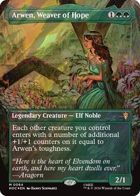 Arwen, Weaver of Hope (Borderless) (Surge Foil) - Magic: The Gathering The Hobbit: Eternal-Legal trading card