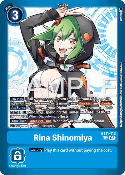 Rina Shinomiya Limited Card Pack -Final Crest- Secret Rare Digimon card — value and price
