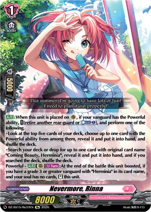 Nevermore, Rinna - DZ-SS15: The Legendary Vanguards - Cardfight