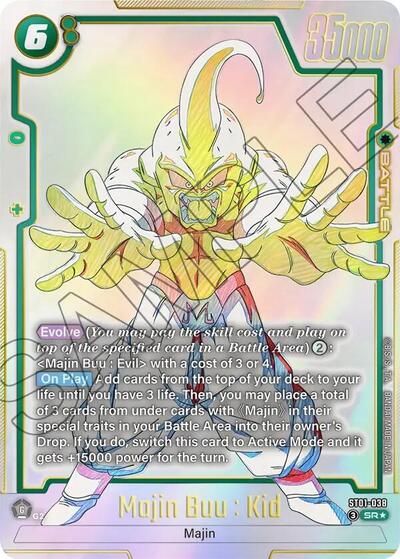 Majin Buu : Kid - ST01-038 (Alternate Art) Story Booster 01 Super Rare Dragon Ball card — value and price