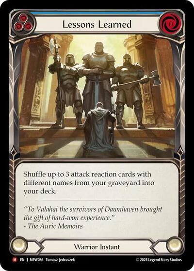 Lessons Learned (Blue) card