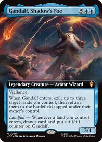 Gandalf, Shadow's Foe (Extended Art) - Magic: The Gathering The Hobbit: Eternal-Legal trading card