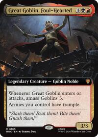 Great Goblin, Foul-Hearted (Extended Art) - Magic: The Gathering The Hobbit: Eternal-Legal trading card