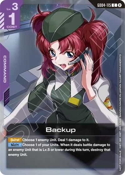 Backup (Event Pack 02) Gundam Promotional Cards Common Gundam card — value and price