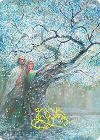 Flowering of the White Tree Art Card (Gold-Stamped Signature) - Magic: The Gathering Art Series: The Hobbit trading card