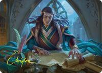 Elrond, Moon-Reader Art Card (Gold-Stamped Signature) - Magic: The Gathering Art Series: The Hobbit trading card