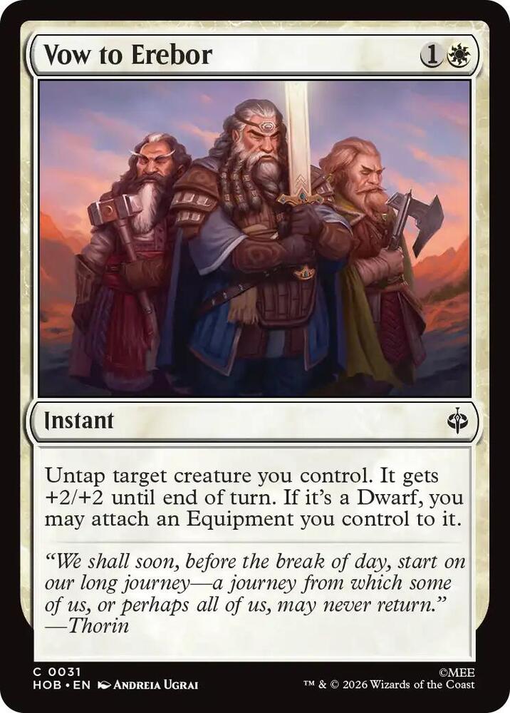Vow to Erebor, The Hobbit card number 31
