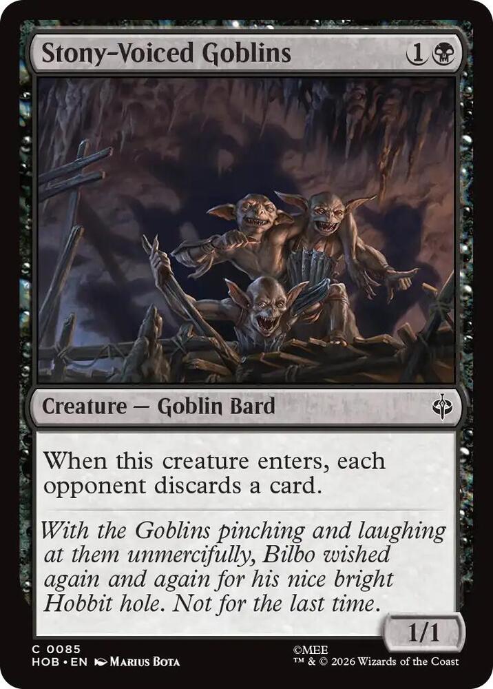 Stony-Voiced Goblins, The Hobbit card number 85