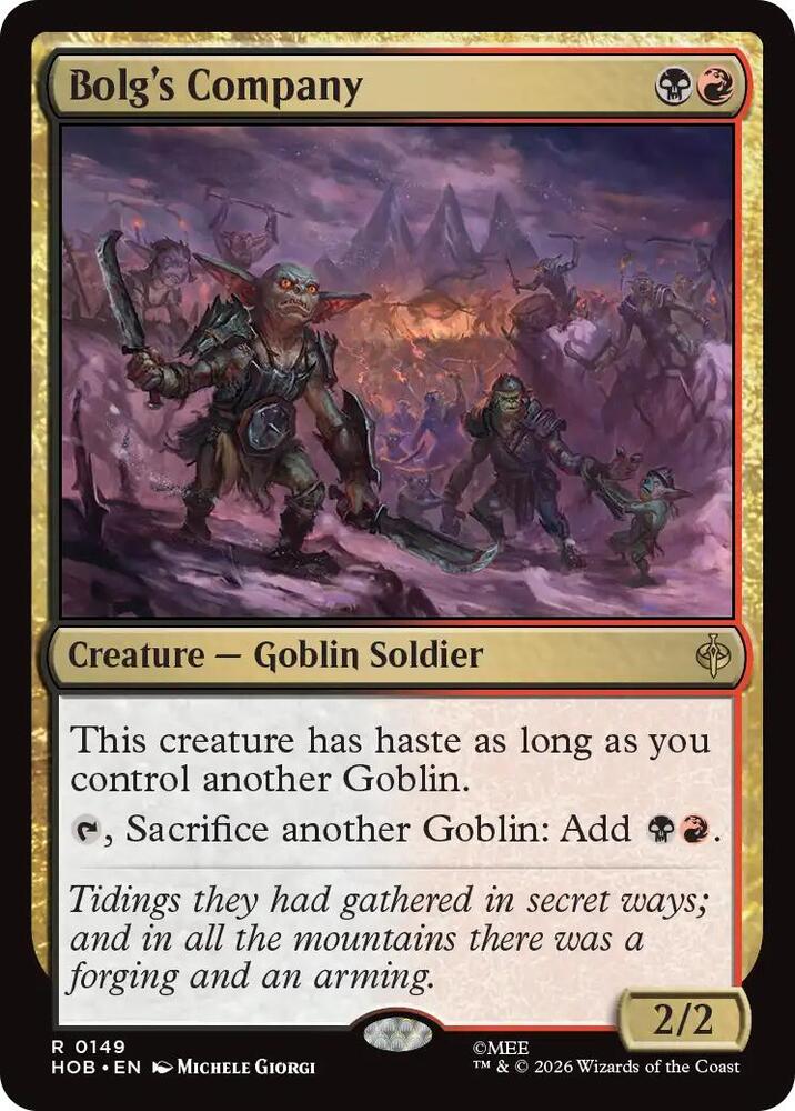 Bolg's Company, The Hobbit card number 149
