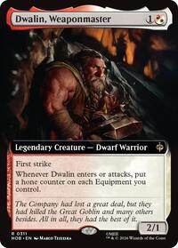 Dwalin, Weaponmaster (Extended Art) - Magic: The Gathering The Hobbit trading card