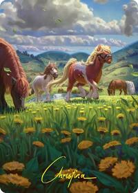 Troop of Ponies Art Card (Gold-Stamped Signature)