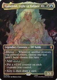 Galadriel, Light of Valinor (Borderless) (Surge Foil) - Magic: The Gathering The Hobbit: Eternal-Legal trading card