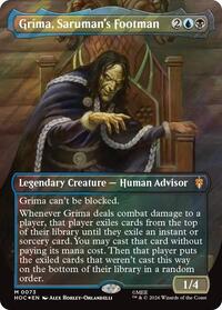Grima, Saruman's Footman (Borderless) (Surge Foil) - Magic: The Gathering The Hobbit: Eternal-Legal trading card