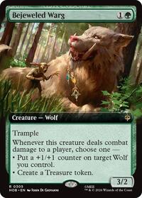Bejeweled Warg (Extended Art) - Magic: The Gathering The Hobbit trading card