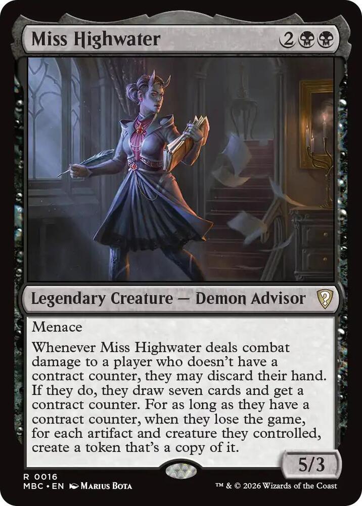 Miss Highwater, Mystery Booster Commander Edition card number 16