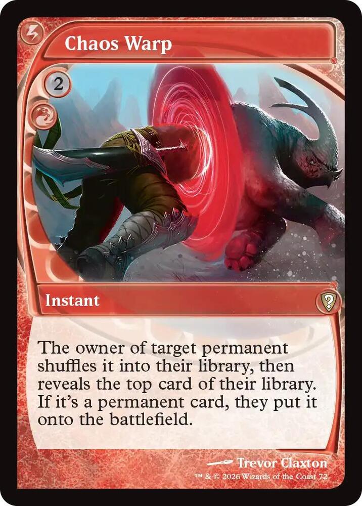 Chaos Warp (Future Sight), Mystery Booster Commander Edition card number 72