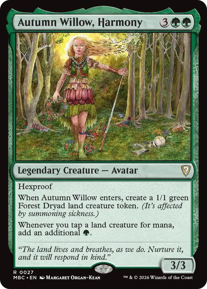 Autumn Willow, Harmony, Mystery Booster Commander Edition card number 27