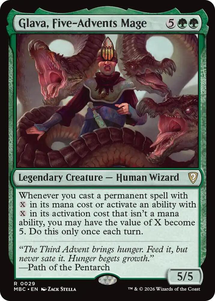 Glava, Five-Advents Mage, Mystery Booster Commander Edition card number 29