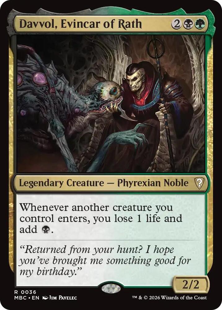 Davvol, Evincar of Rath, Mystery Booster Commander Edition card number 36