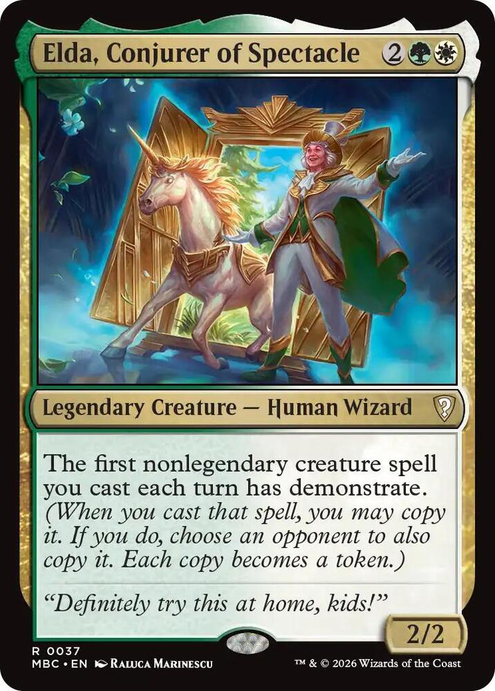 Elda, Conjurer of Spectacle, Mystery Booster Commander Edition card number 37