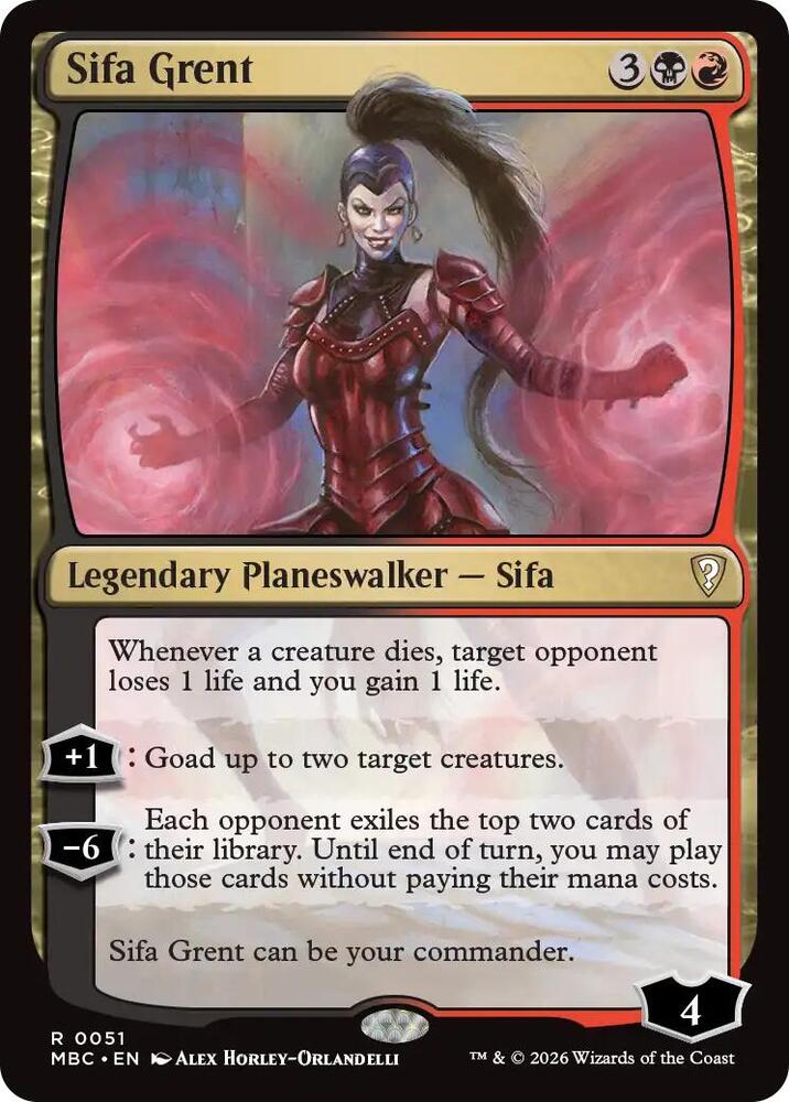 Sifa Grent, Mystery Booster Commander Edition card number 51