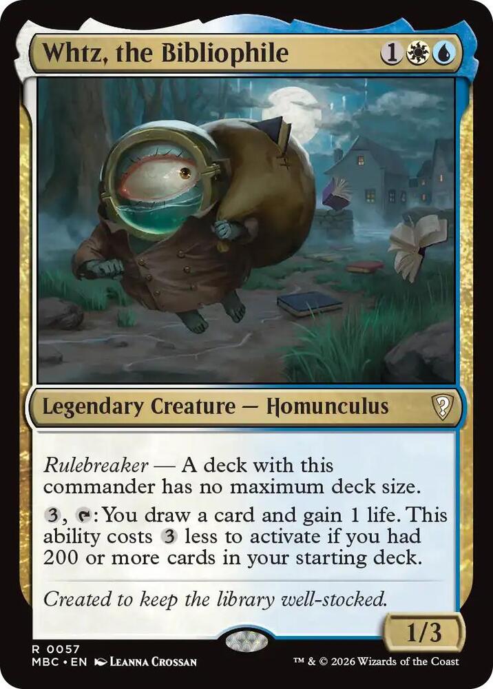 Whtz, the Bibliophile, Mystery Booster Commander Edition card number 57