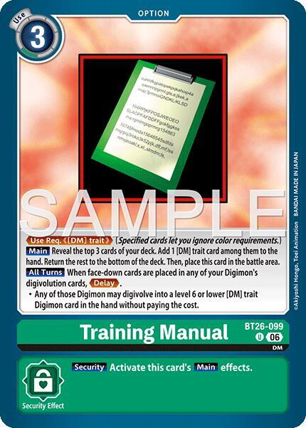 Training Manual, Timeless Bonds card number BT26-099 U