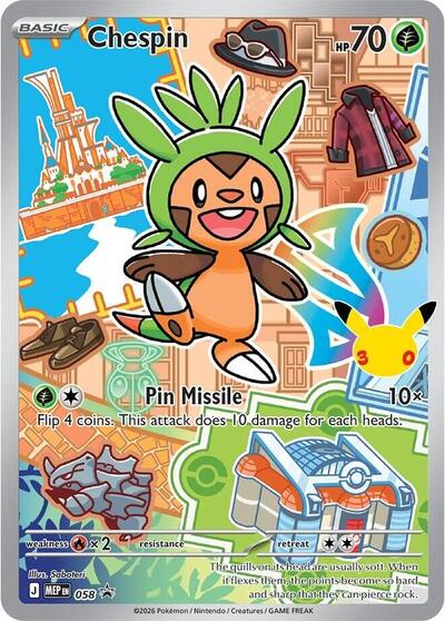 Chespin -  058 Pokemon Card