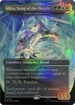 Miku, Song of the People - Trostani, Selesnya's Voice (Display Commander) - Thick Stock #2443 – Secret Lair Drop Series (Mythic)