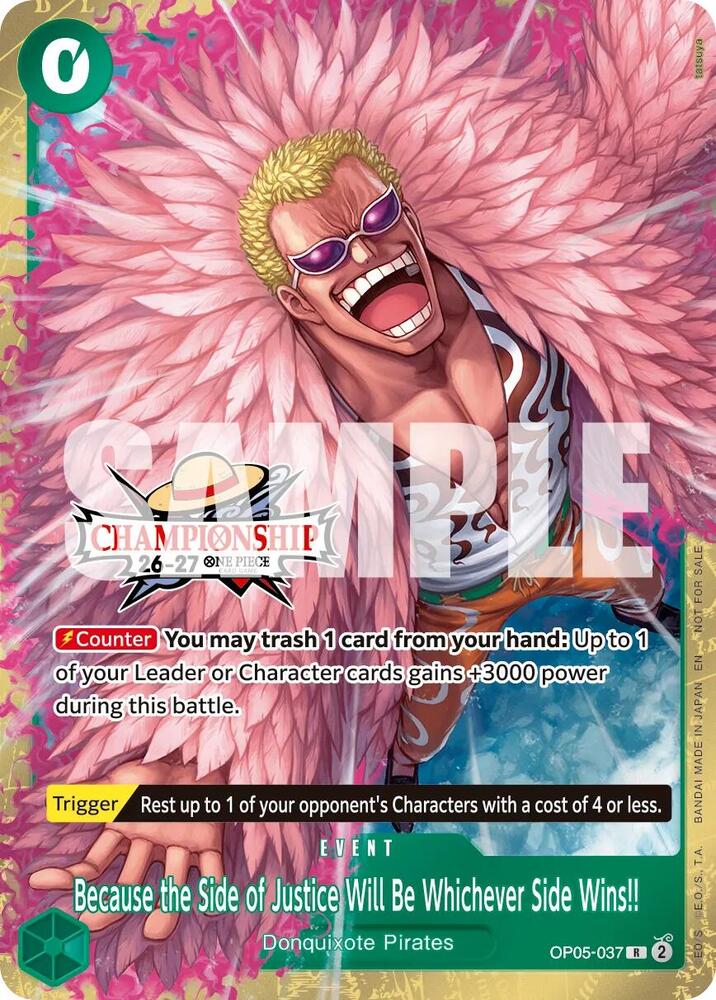 Because the Side of Justice Will Be Whichever Side Wins!! (CS 26-27 Celebration Pack) OP05-037 from One Piece Promotion Cards