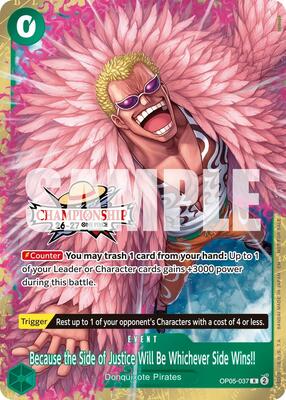 Because the Side of Justice Will Be Whichever Side Wins!! (CS 26-27 Celebration Pack) OP05-037 – One Piece Promotion Cards (R)