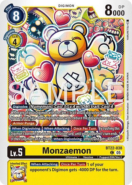 Monzaemon, Limited Card Pack -Final Crest- card number BT22-038 C
