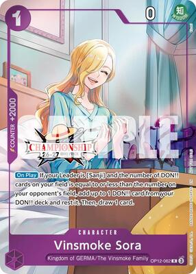 Vinsmoke Sora (CS 26-27 Celebration Pack) OP12-062 – One Piece Promotion Cards (R)