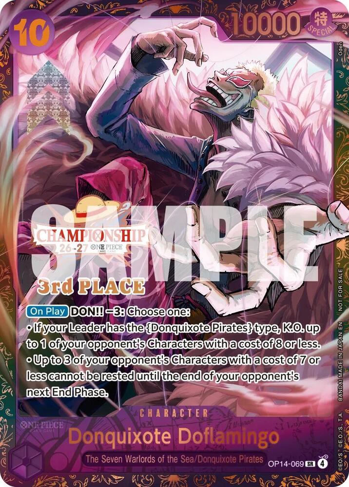 Donquixote Doflamingo (CS 26-27 3rd Place Trophy Card) OP14-069 from One Piece Promotion Cards