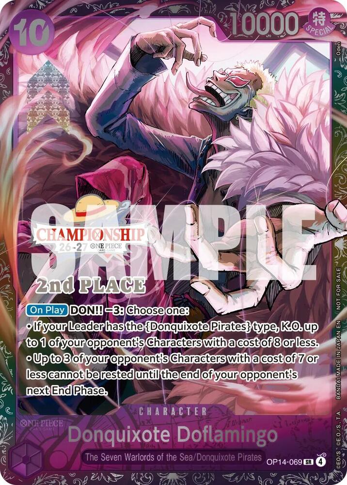 Donquixote Doflamingo (CS 26-27 2nd Place Trophy Card) OP14-069 from One Piece Promotion Cards