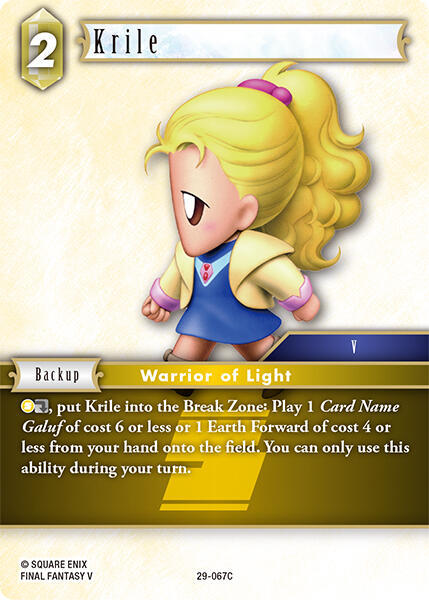 Krile (Blissful Eternity) — Final Fantasy TCG card