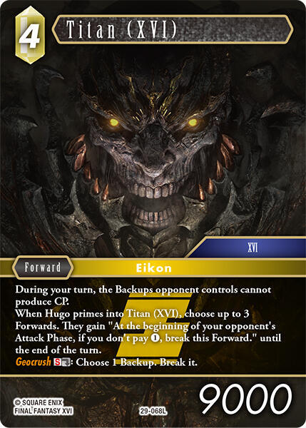 FFTCG タイタン プレミアムカード 1-110C Titan (XVI) - Blissful Eternity - Final Fantasy TCG - TCGplayer.com