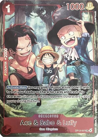 Ace & Sabo & Luffy (English Version 3rd Anniversary Set) One Piece Promotion Cards SR One Piece card — value and price