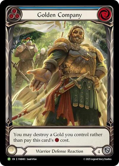 Golden Company (Blue) - FAB483 Flesh and Blood: Promo Cards Promo Flesh and Blood card — value and price